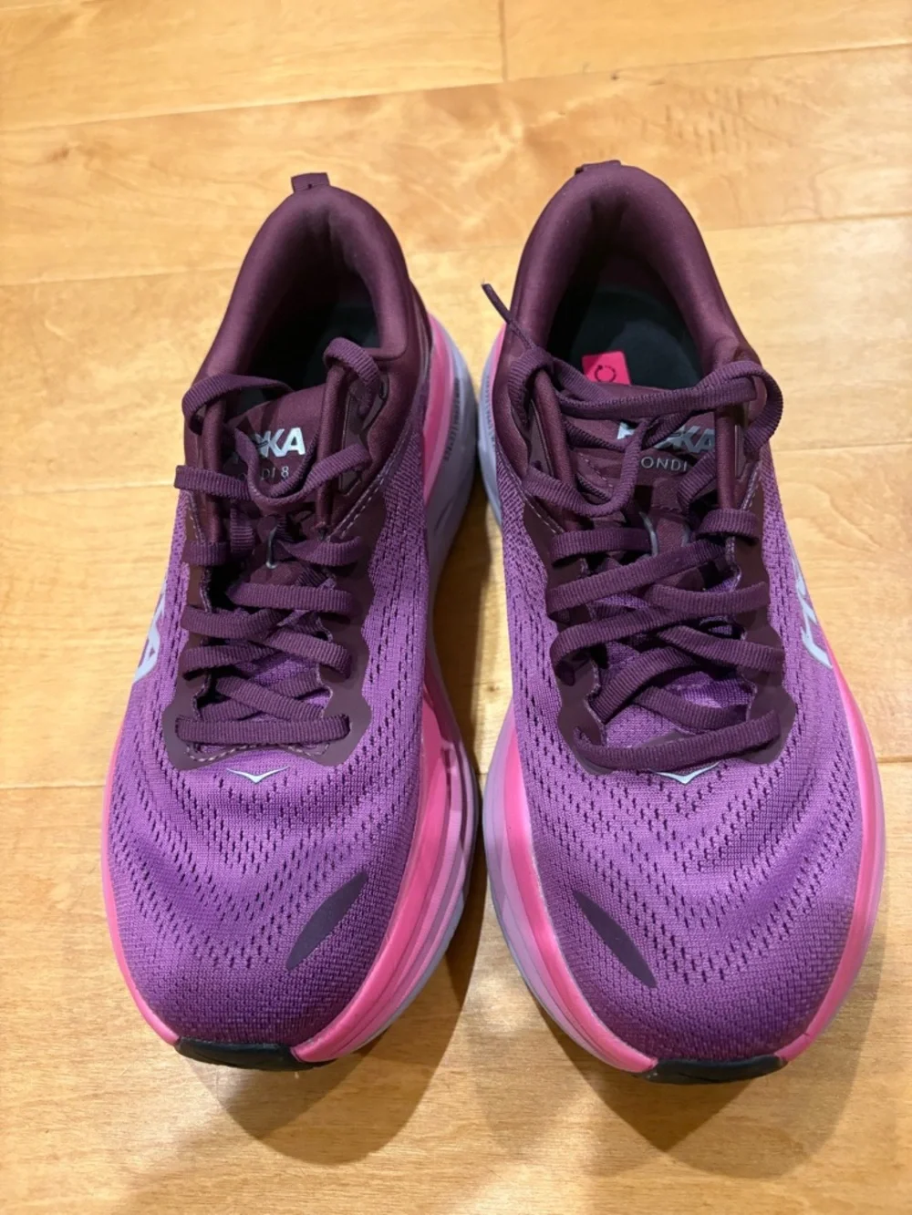 Hoka Women's Bondi 8 running shoes sneakers purple pink sz 9